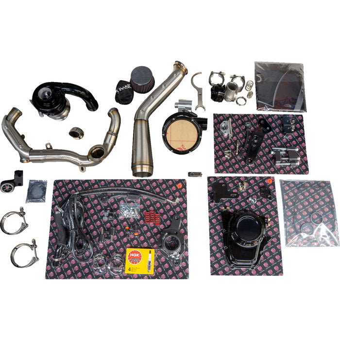 TRASK 0904-0097 TM-7600 Tornado Turbo Performance Kit - Black with Brushed Stainless Steel Exhaust