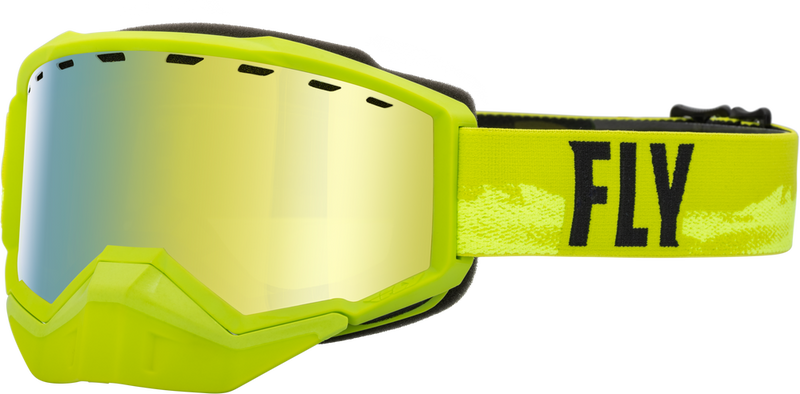 Fly Racing 37-50082 37-50082 FOCUS SNOW GOGGLE GREEN/BLACK W/ GOLD MIRROR/YELLOW LENS