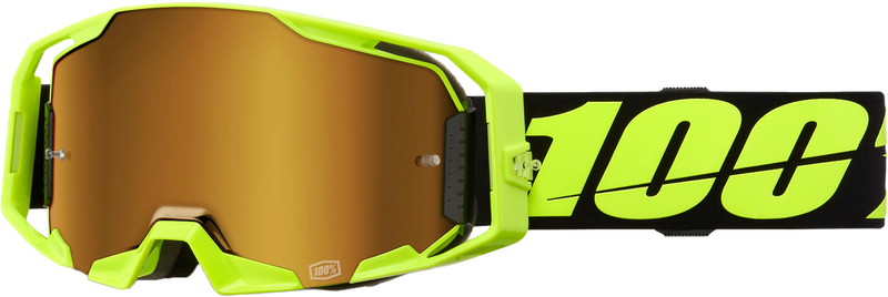 100% 610-5313 50060-00004 ARMATIC GOGGLE NEON YLW MIRROR TRUE GOLD