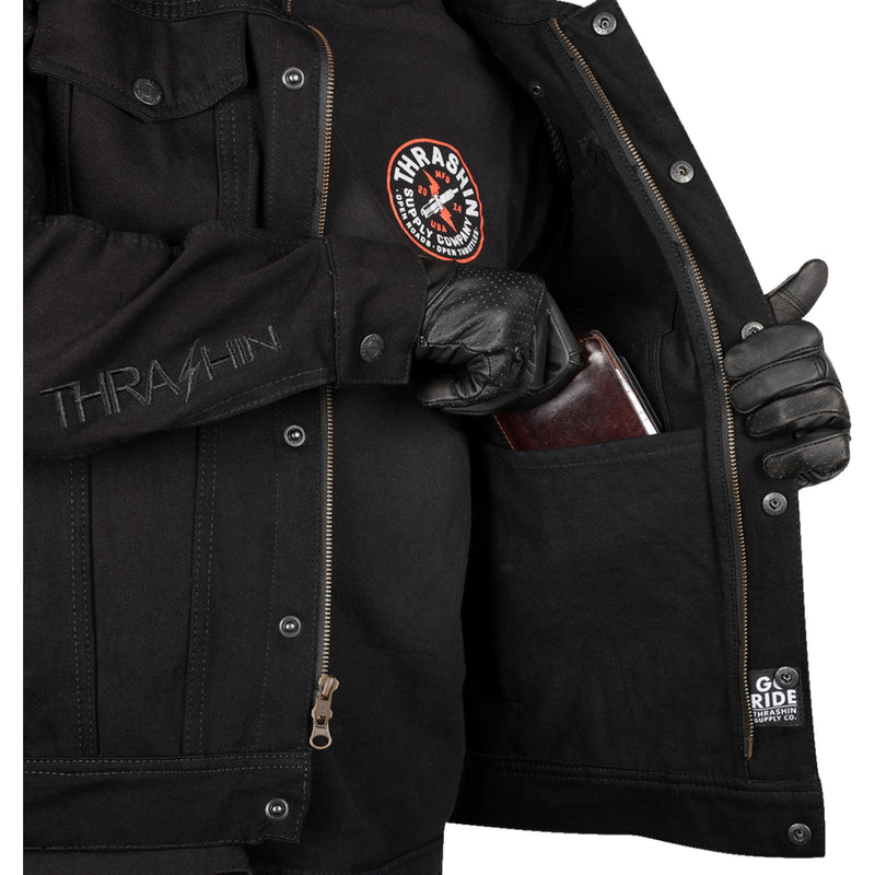THRASHIN SUPPLY CO. Highway v2 Denim Riding Jacket Black