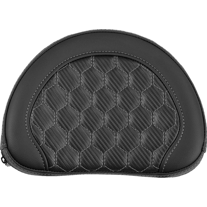 SADDLEMEN 0822-0661 051319002 Sissy Bar Pad contour  - honeycomb - gray stitch - universal