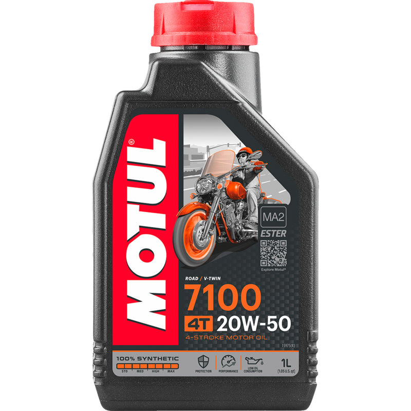 MOTUL 3601-0066 104103 7100 Synthetic 4T Engine Oil 7100 4T Synthetic Oil - 20W-50 - 1L