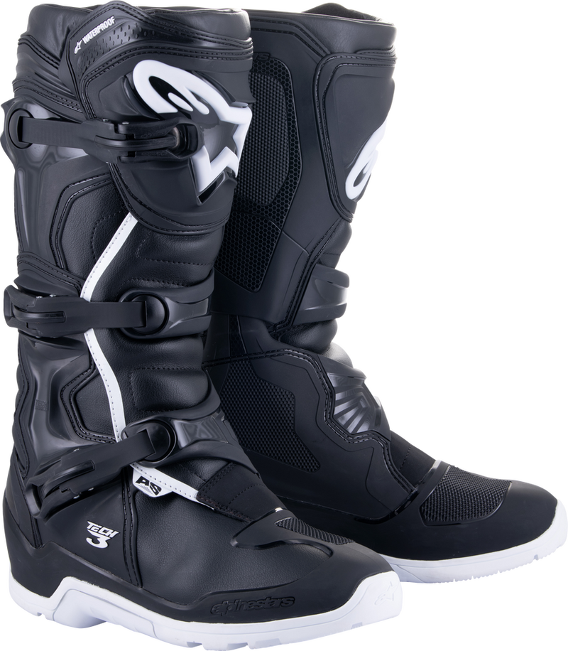 Alpinestars 482-47506 2013324-12-6 TECH 3 ENDURO WTRPRF BOOTS BLACK/WHITE SZ 6
