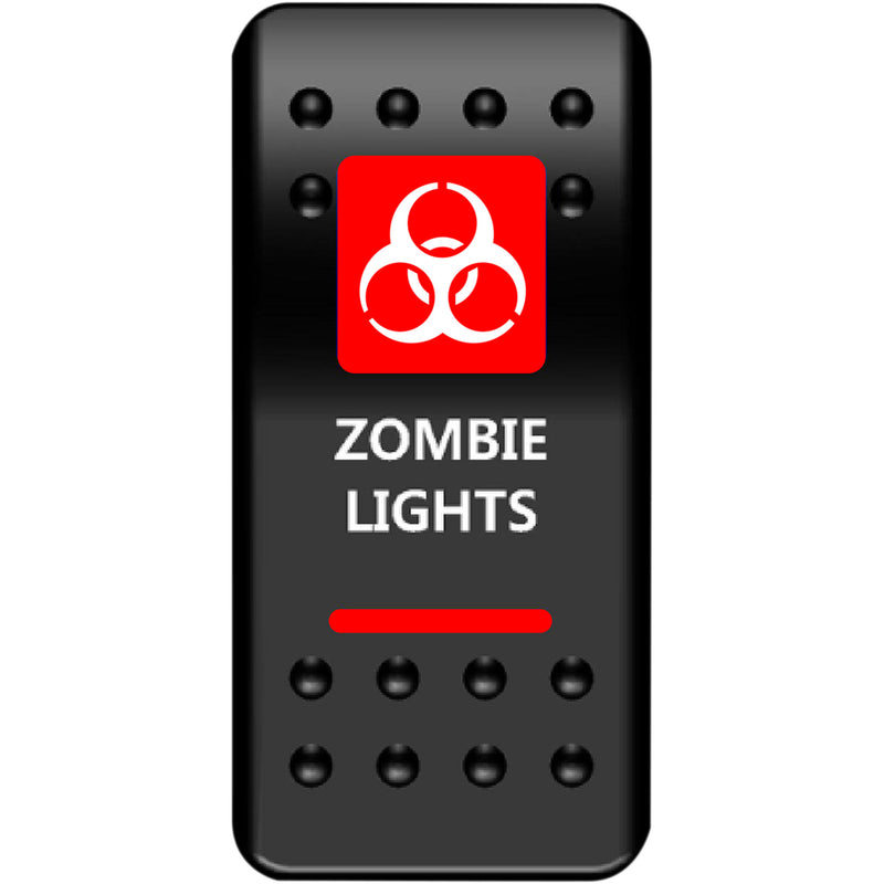 MOOSE OFFROAD 2106-0451 ZMB-PWR-R Rocker Switch zombie lights - red