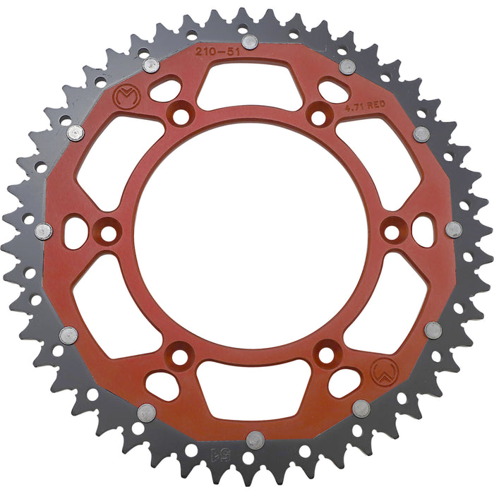 MOOSE OFFROAD 1210-1471 1210-210-51-13X Dual Sprocket red - 51 tooth