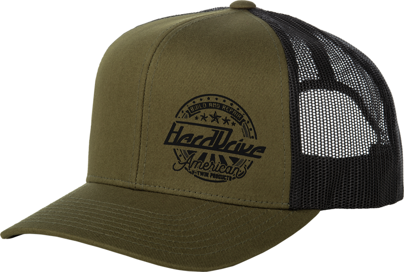 Harddrive 800-0210 800-0210 HARDDRIVE EMBLEM HAT BLACK/OD GREEN OS