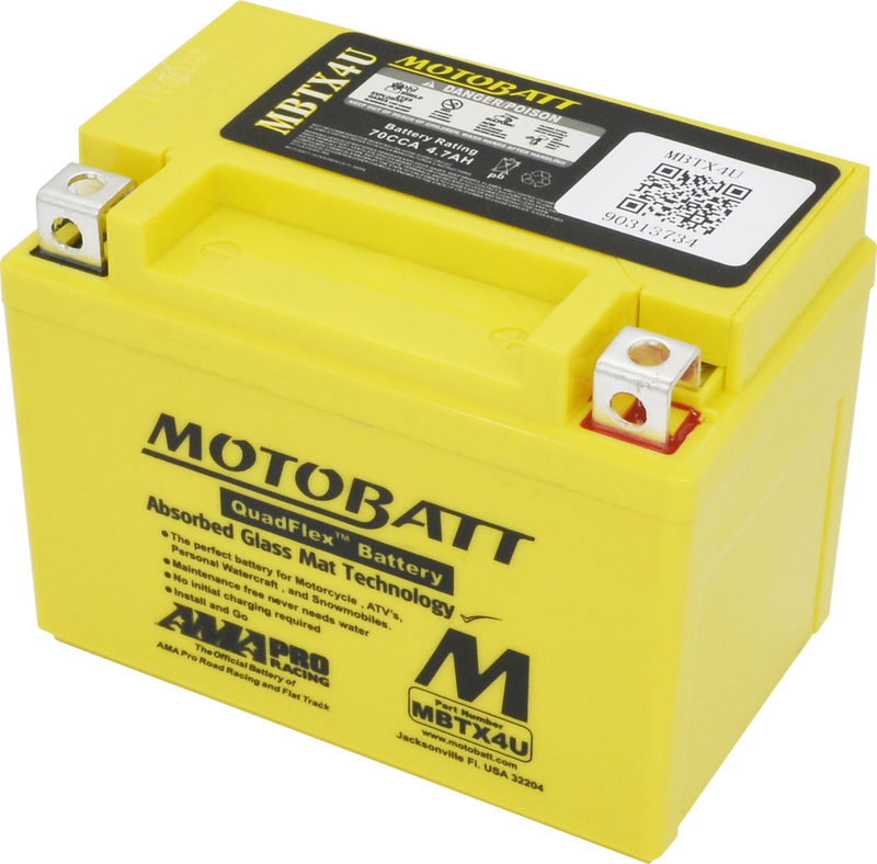 Motobatt 491-1008 MBTX4U BATTERY MBTX4U SEALED FACTORY ACTIVATED
