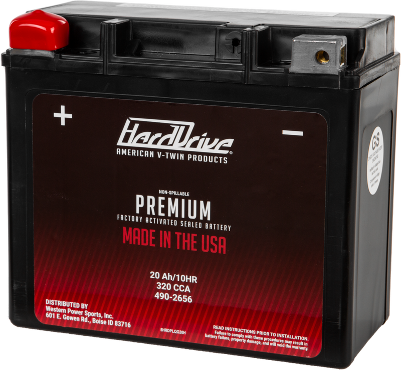Harddrive Premium Battery GYZ20H YTX20H CCA 320 - HRDM72RGH For Harley 1979-1996