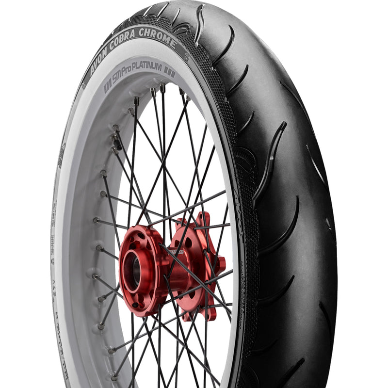 AVON 0305-0628 2120094 Cobra Chrome Reinforced Tire - AV91 - 120/70-21 - Whitewall