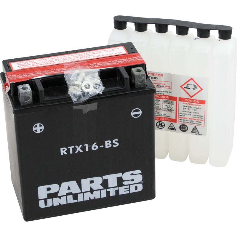 Parts Unlimited Battery - RTX16-BS For Kawasaki Vulcan / 1700 2009-2016 | BMW S1000RR / R1200RT 2009-2018