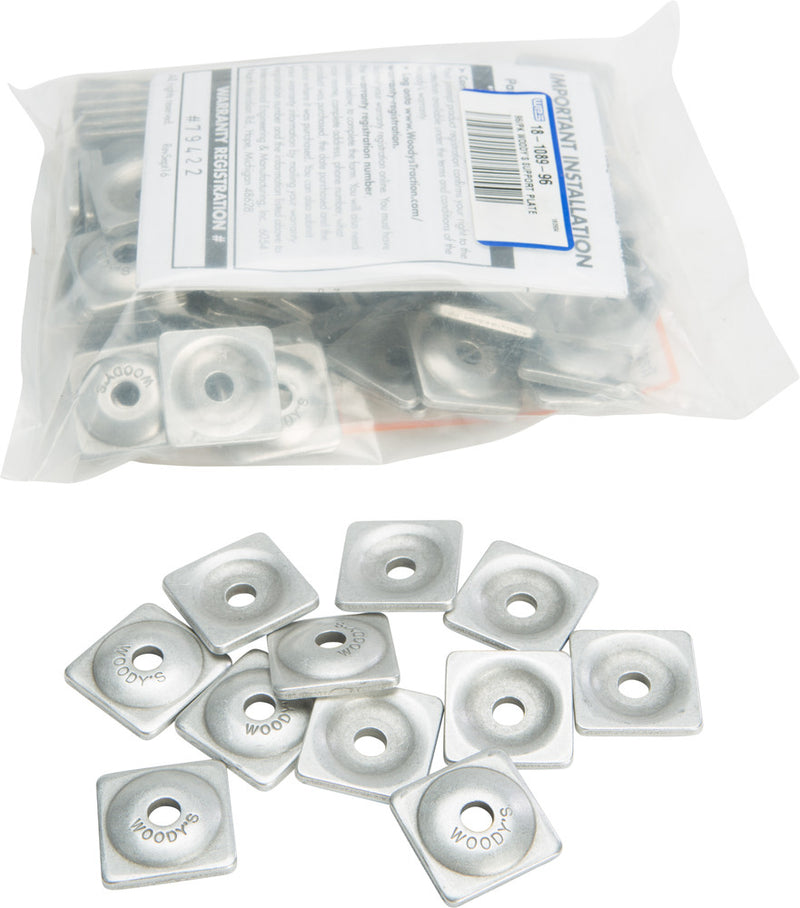 Woody's 18-1089-96 ASW-3725-B DIGGER SUPPORT PLATES SQUARE ALUM. 1/4" 96/PK