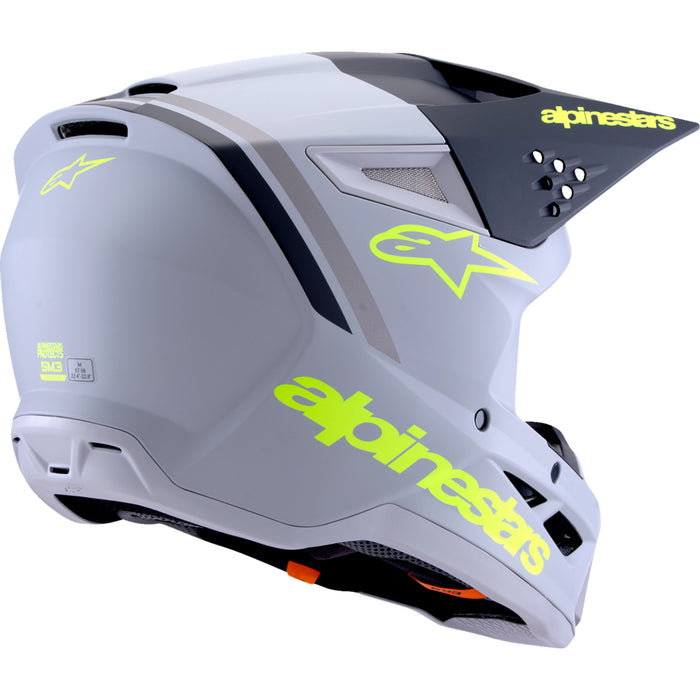 ALPINESTARS SM3 Radium Helmet - Matte Gray/Black/Yellow Fluo
