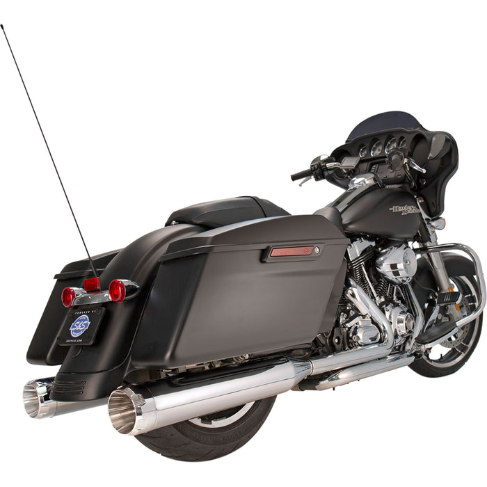 S&S CYCLE 1801-0846 550-0620 MK45 Slip-On 4.5" Mufflers - Chrome with Chrome Thruster