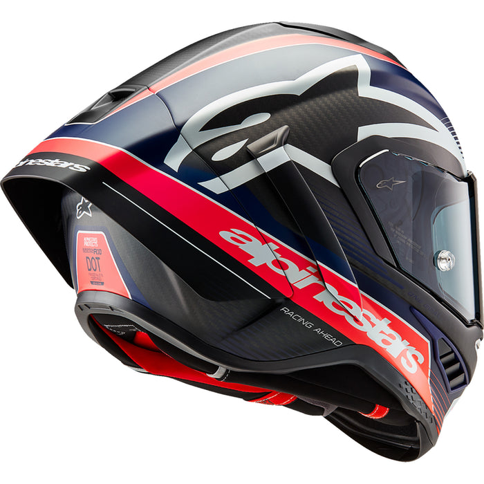 ALPINESTARS Supertech R10 Team Helmet - Matte Black/Carbon Red Fluo/Blue