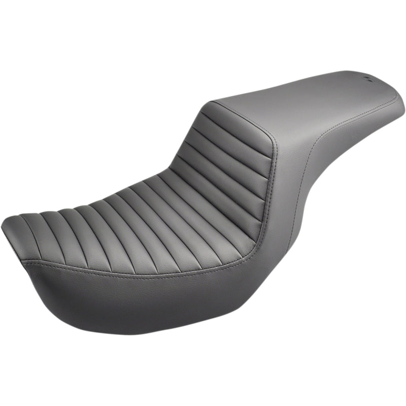 SADDLEMEN 0803-0527 806-04-171 Step-Up Seat — Front Tuck-n-Roll - Black - Dyna