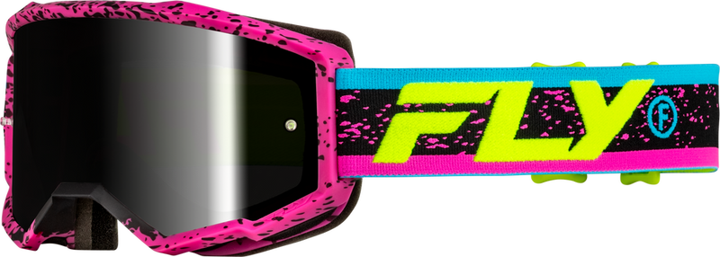 Fly Racing 37-51528 37-51528 ZONE GOGGLE PINK/BLACK/HI-VIS W/ BLACK MIRROR/SMOKE LENS