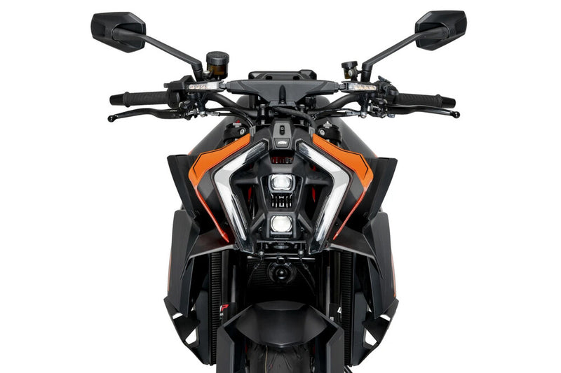 Puig Hi-Tech Parts Downforce Front Spoiler Matt Black - 21909J For KTM 990 Super Duke / 1390 Super Duke 2005-2011 | Kawasaki 900 2017-2022