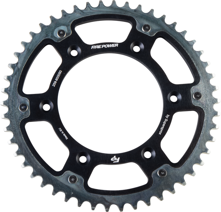 Fire Power 259-800050 FPH-8000-50-BLK REAR SPROCKET HYBRID 50T BLK/SIL