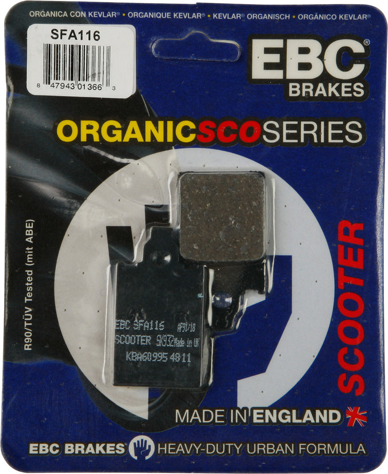 Ebc 153-116 SFA116 BRAKE PADS SFA116 ORGANIC