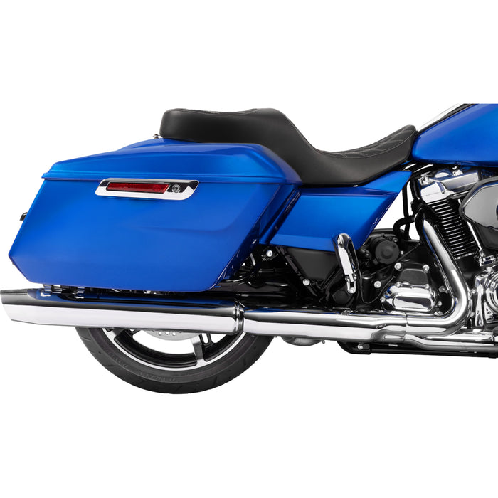 DRAG SPECIALTIES SEATS 0801-2168 Freedom Touring Seat Forward Position Freedom Seat - Vinyl - Silver Double Diamond Stitch - FLH/FLT '23-'25