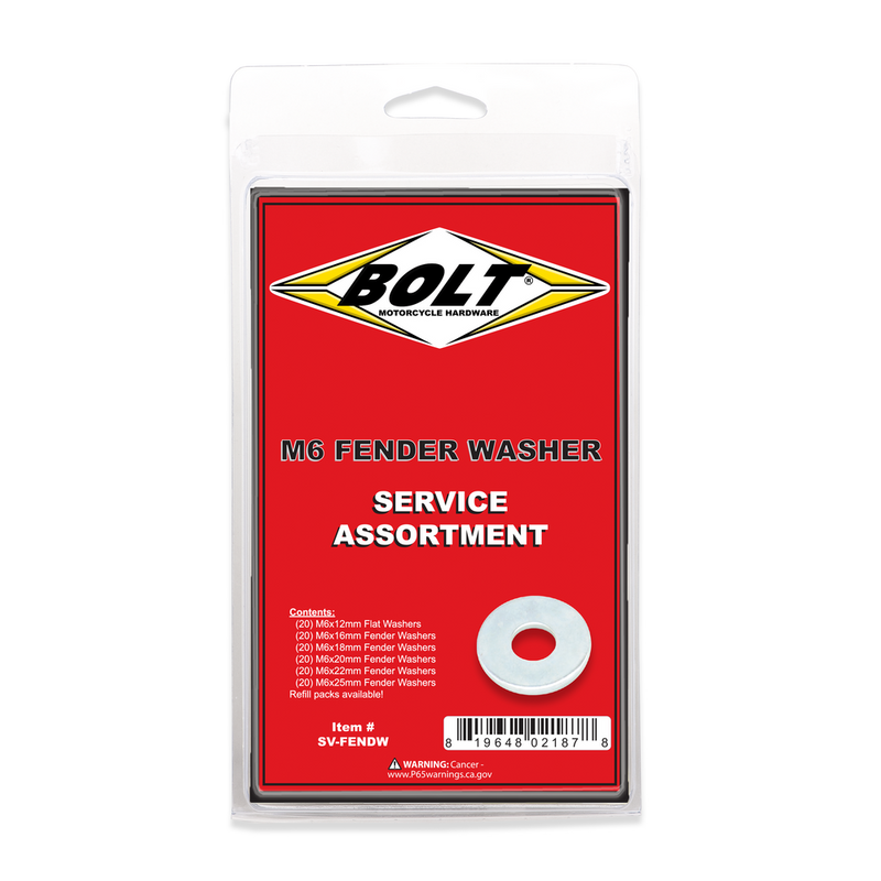 Bolt 020-20000 SV-FENDW M6 FENDER WASHER ASSORTMENT 120 PIECE KIT