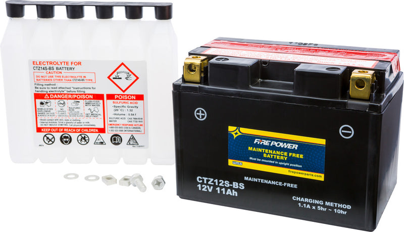 Fire Power Battery Maintenance Free - CTZ12S-BS Honda Motorcycles 2001-2010