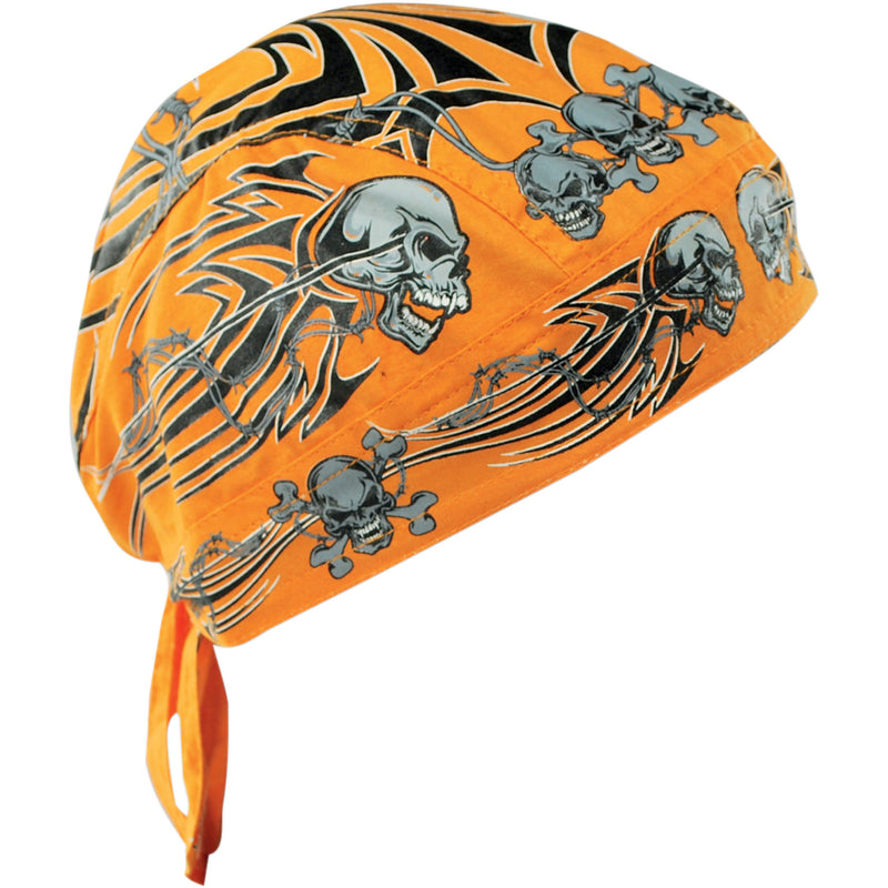 ZAN HEADGEAR 2504-0295 Z669 Flydanna® Head Wrap orange tribal skull