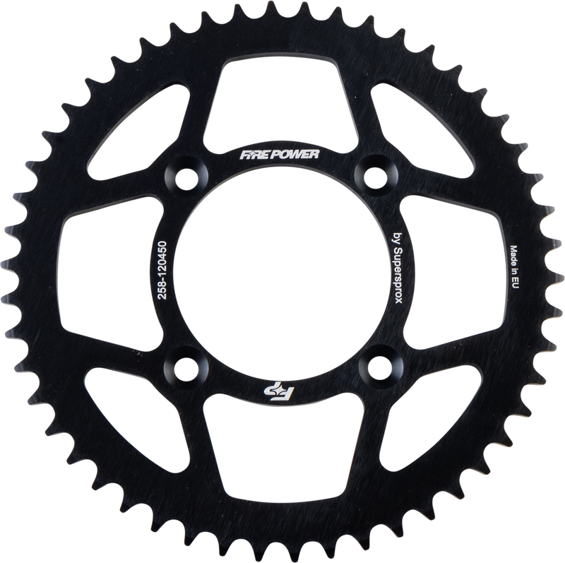 Fire Power Rear Sprocket Aluminum 50T Black - FPA-1204-50-BLK Honda XR100R / CRF100F / CRF125F / CRF125FB 1985-2024