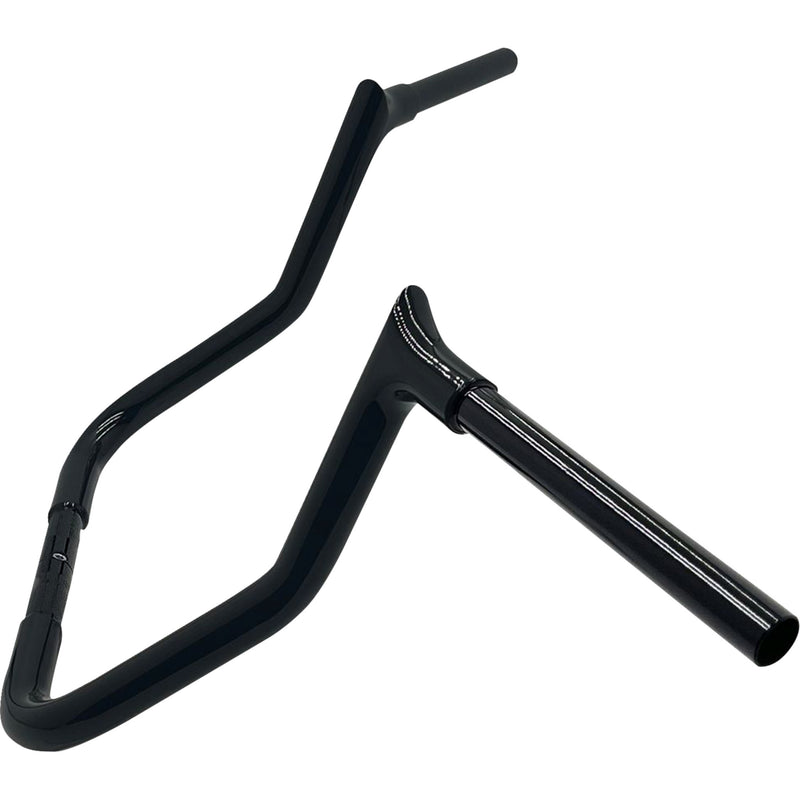 FAT Baggers INC. 1-1/4" EZ Install Pointed Top Handlebar Reduced Reach 13" Black - 905013-B For Harley Touring 2008-2025