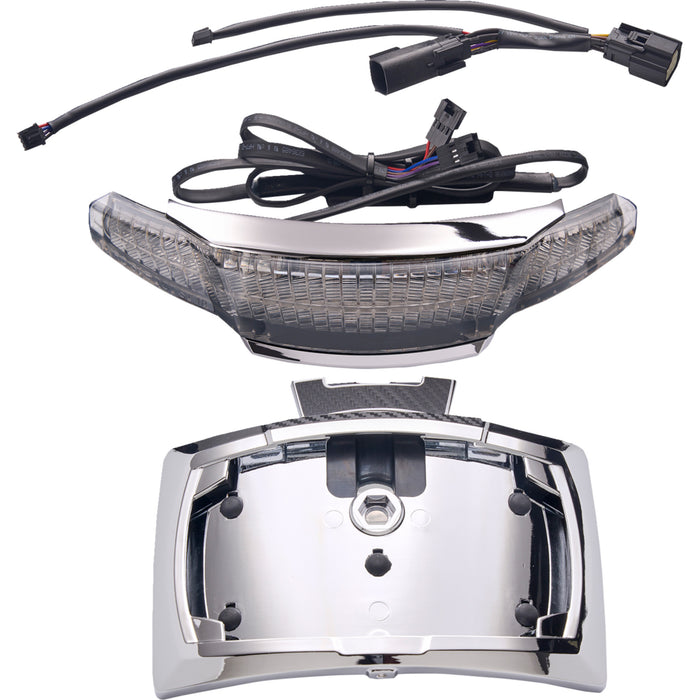 CIRO 2010-1497 40353 Latitude Tail Light & License Plate Holder with Lightstrike™ - Taillight/License Plate Holder - Light Smoke Lens - Chrome