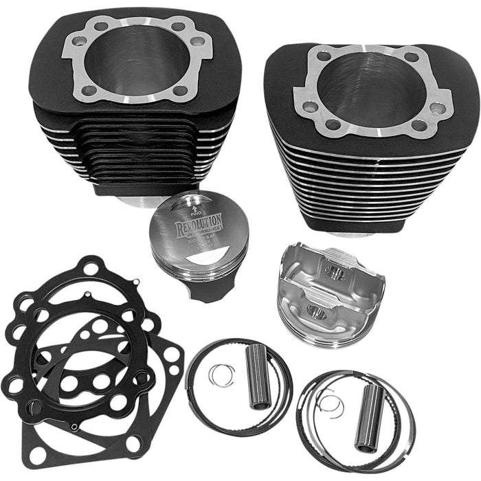 REVOLUTION PERFORMANCE, LLC 0931-1062 RP201-210W Monster Big Bore Kit Cylinder Kit - 100" - Black with Highlighted Fins