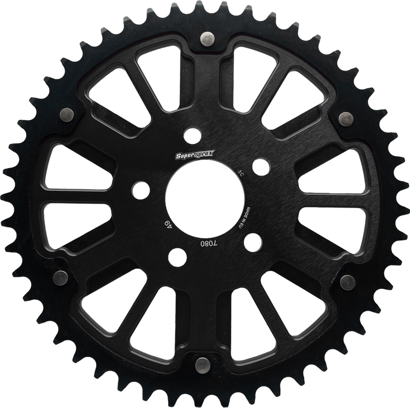 Supersprox 106-708251B RST-7080:51-BLK STEALTH 51T REAR SPROCKET BLK ALUM CAR BLK STEEL TEETH