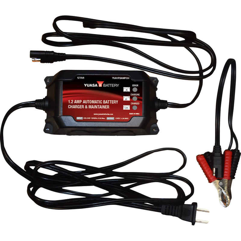YUASA 3807-0661 YUA1P2AMPCH 1.2 Amp 12V Battery Charger and Maintainer Battery Charger - 1.2 12V