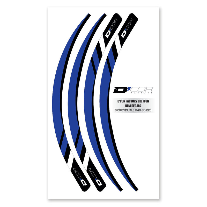 D-cor 862-80220 40-80-220 RIM DECALS BLUE 4 PC SET BLU RIM DECALS 4 PC SET