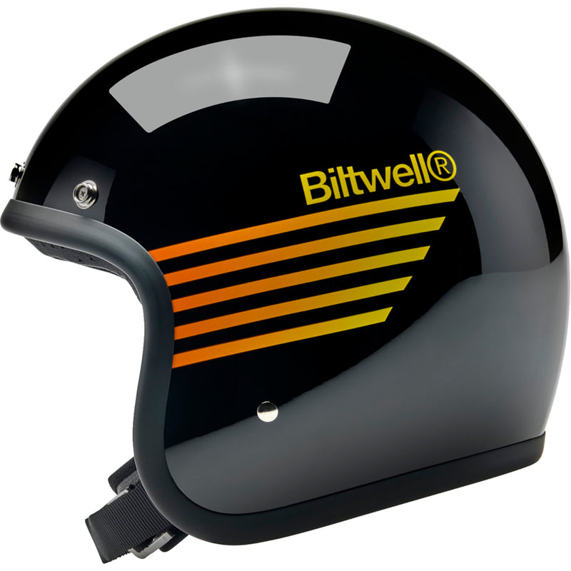 BILTWELL Bonanza Lightspeed Helmet - Gloss Black/Orange/Yellow
