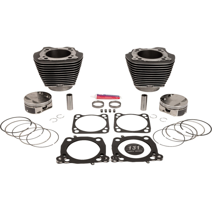S&S CYCLE 0931-1197 910-0764A Cylinder Kit 4.625" stroke - black granite w/highlights - m8