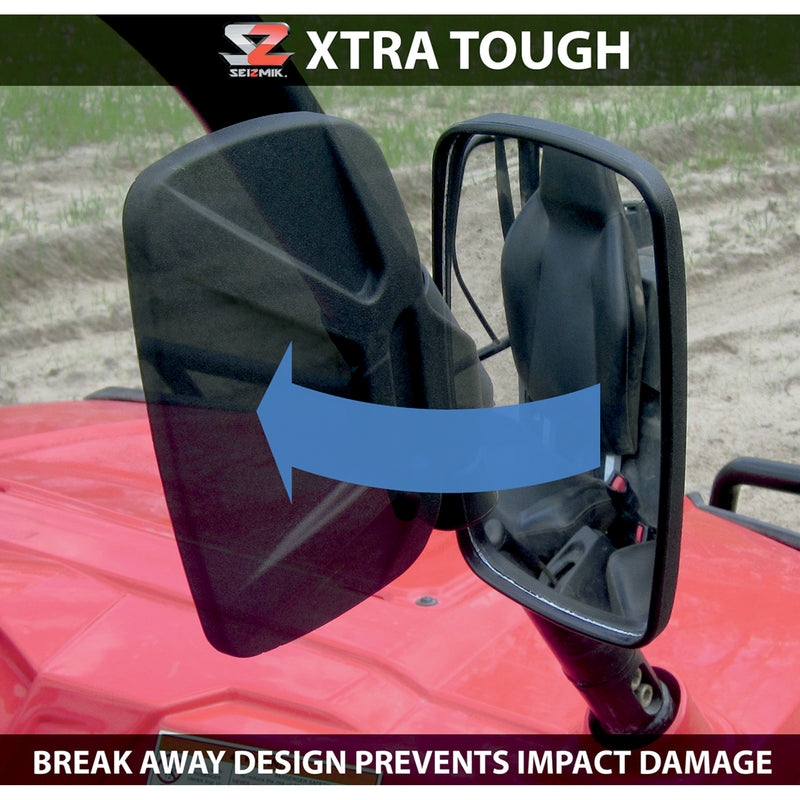 MOOSE OFFROAD 0640-1085 56-18080A UTV Sideview Mirrors Mirrors - Side View - Rectangle - Black - 1.75"