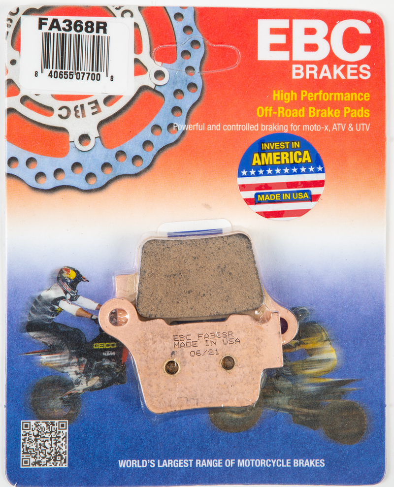 EBC Brake Pads - FA368R For Harley Touring 2014-2016 | Sherco Dirt Bikes 2019-2020 | BMW G450X / 450 2008-2011 | Husaberg FE 450 / FE 570 2009