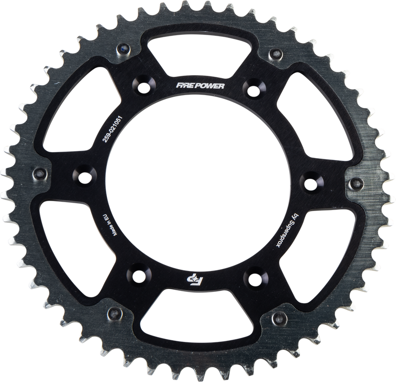 Fire Power 259-021051 FPH-210-51-BLK REAR SPROCKET HYBRID 51T BLK/SIL
