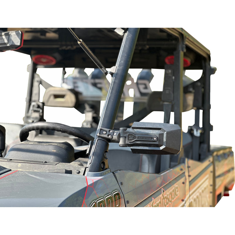 SEIZMIK 0640-1729 56-90093KIT Trailrider Side View Mirror Kit for Roll Cages Mirrors - Trailrider - Side View - Rectangle - Black - 1.75" ROPS - Pair