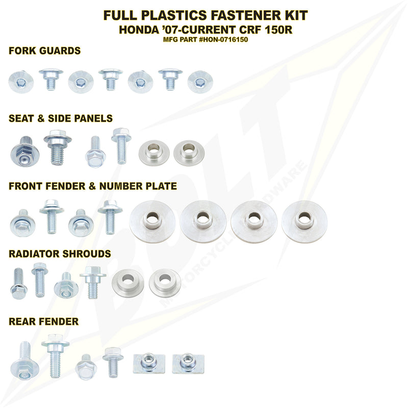 Bolt Body Work Fastener - HON-0716150 Honda CRF150R 2007-2026