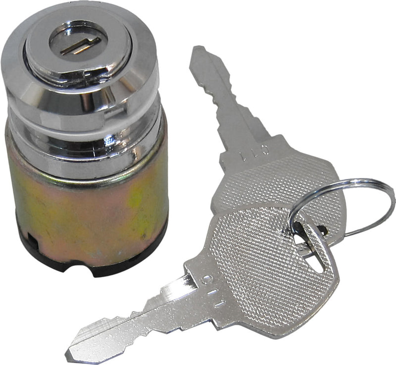 Harddrive Flat KEY Ignition Switch Chrome - 21-0204 For Harley 1978-1993