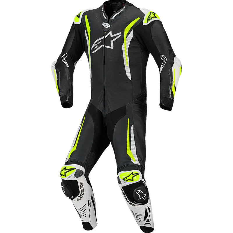ALPINESTARS GP Tech v5 1-Piece Leather Suit Black/White/Yellow - Fluo US / EU