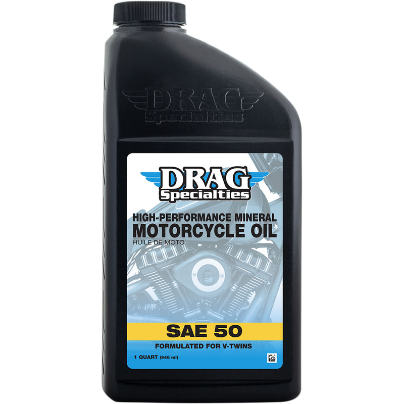DRAG SPECIALTIES OIL 3601-0767 High-Performance Mineral 50 Motorcycle Oil Engine Oil - SAE 50 - 1 U.S. quart