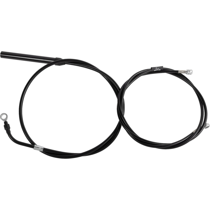 LA Choppers Standard Black Vinyl Handlebar Cable Brake Line Kit — Ape Hanger 18"-20" Ape Hangers - LA-8062KT-19B For Harley Touring 2021-2022