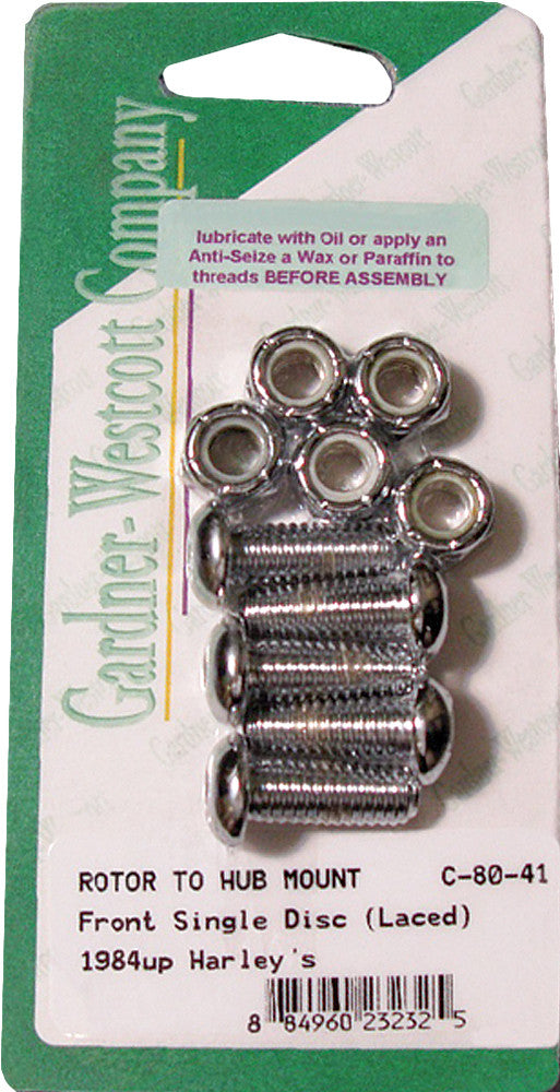 Gardner-westcott 830-1057 C-80-41 FRONT BRAKE ROTOR ALLEN BOLTS 84-UP ALL LACED WHEELS