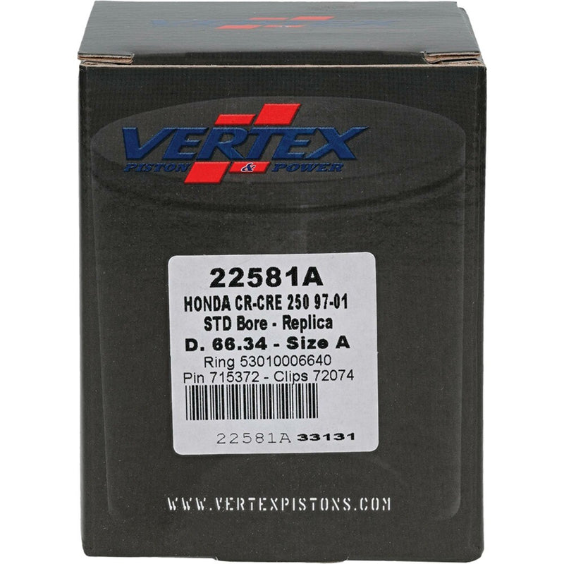 Vertex Piston Kit Cast 66.34/Standard - 22581A Honda CR250R 1997-2001