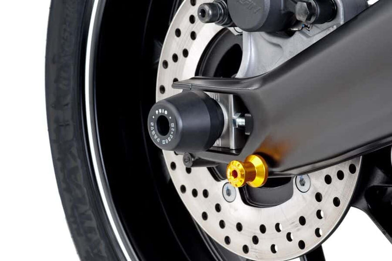 Puig Hi-Tech Parts Swingarm Spools HI-Tech 6MM Gold 2/PK - 5922O For Yamaha Motorcycles 1987-2021 | Aprilia Motorcycles 1998-2021