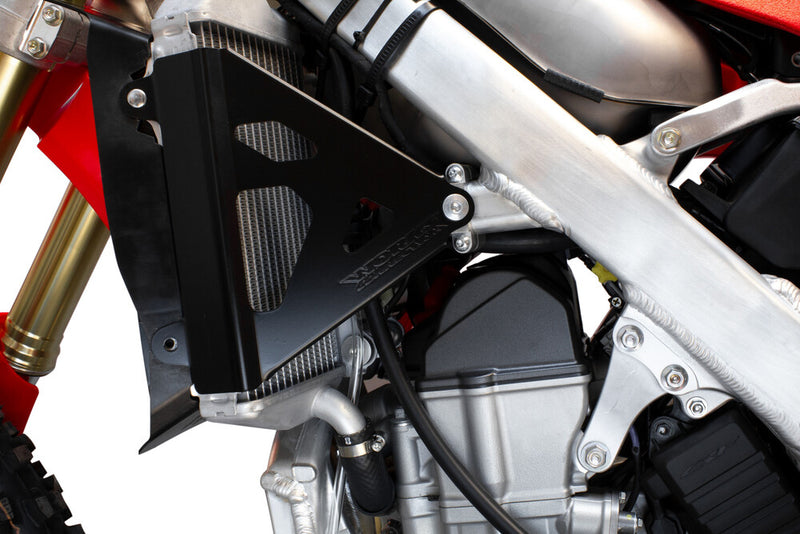Works Radiator Braces Black - 18-B710 Honda CRF450R / CRF450RX / CRF250R / CRF250RX 2021-2025