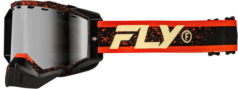Fly Racing 37-50282 37-50282 ZONE SNOW GOGGLE BLK/RED/CREAM W/RED MIRROR/AMBER LENS